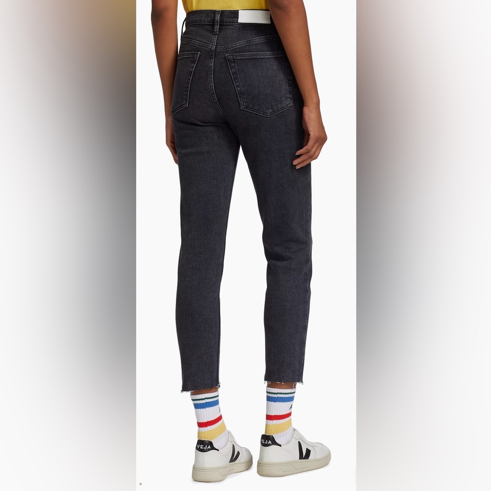 Re/done 90s High-Rise Ankle Crop Jeans in Stoned Noir Size 29 New - Picture 2 of 10